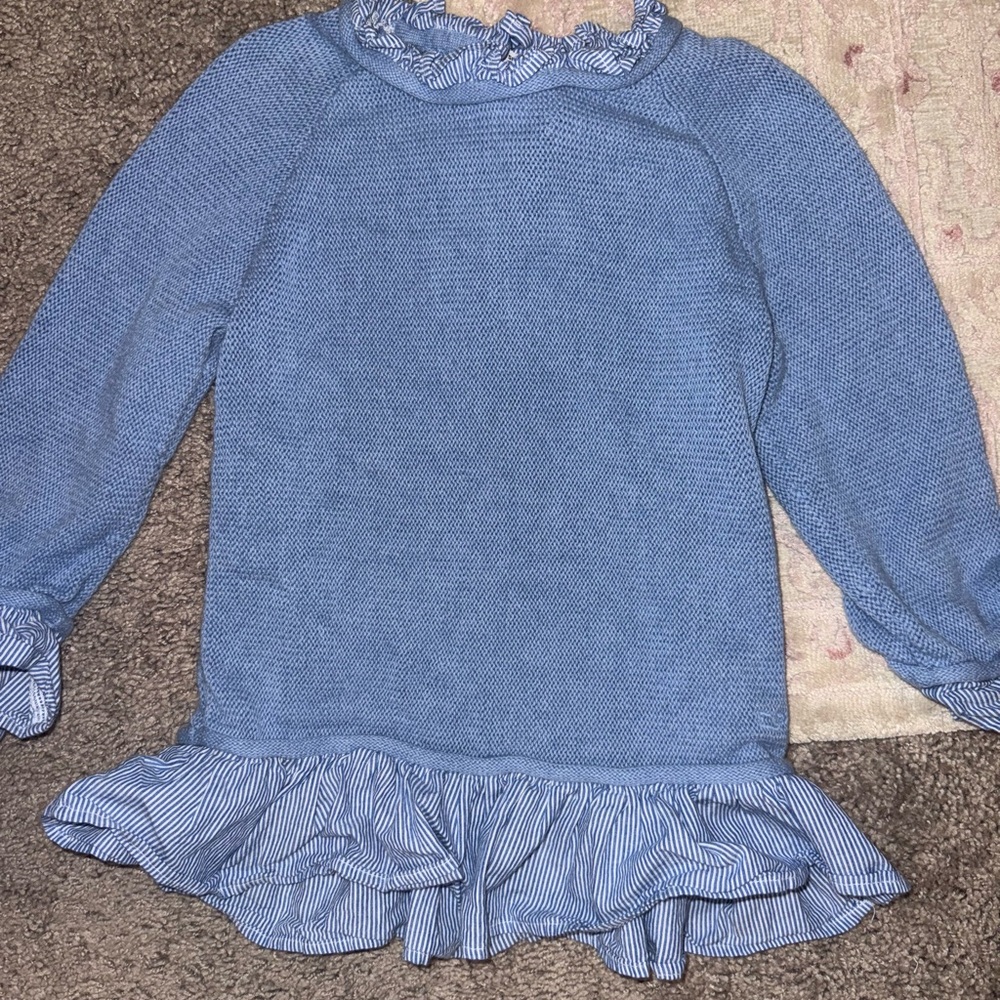 Vineyard Vines Blue Sweater with Ruffled Details